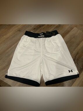 NWT Under Armour Project Rock Iron Paradise White Shorts 1361618-100 Men’s Sz L